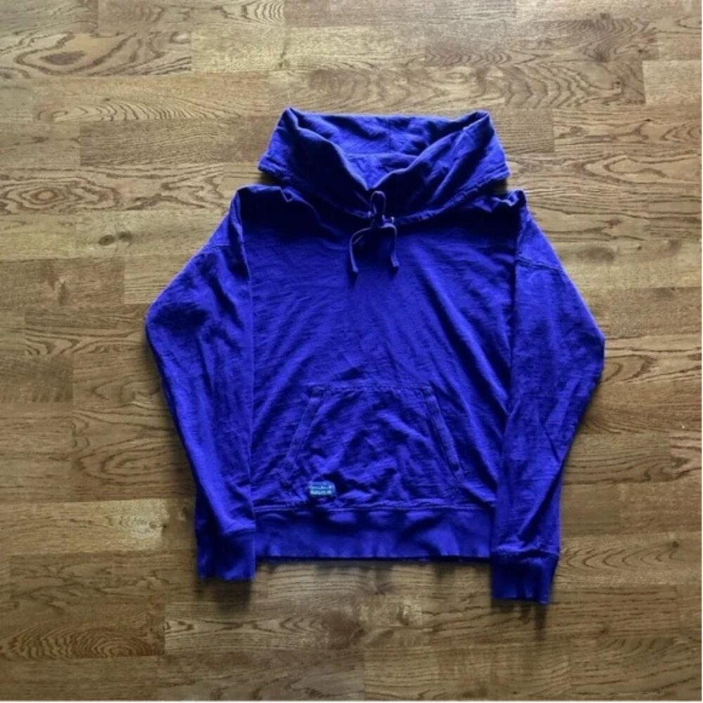 Ralph Lauren Women Kanga Pocket Shirt Top Purple Long Sleeve M Cowl TurtleNeck
